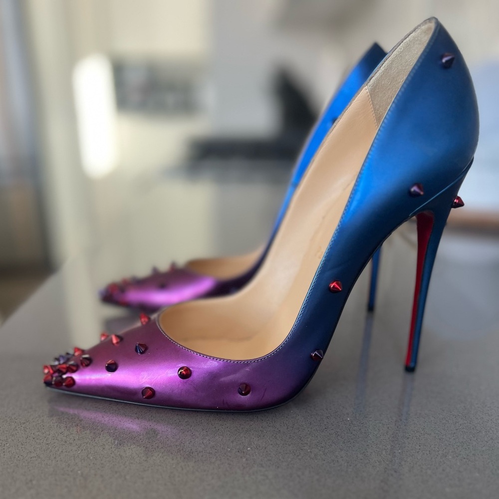 Christian Louboutin Blue and Purple Gradient Heels